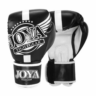 Junior Kickbokshandschoen Zwart Wit &ndash; Joya Fight Gear